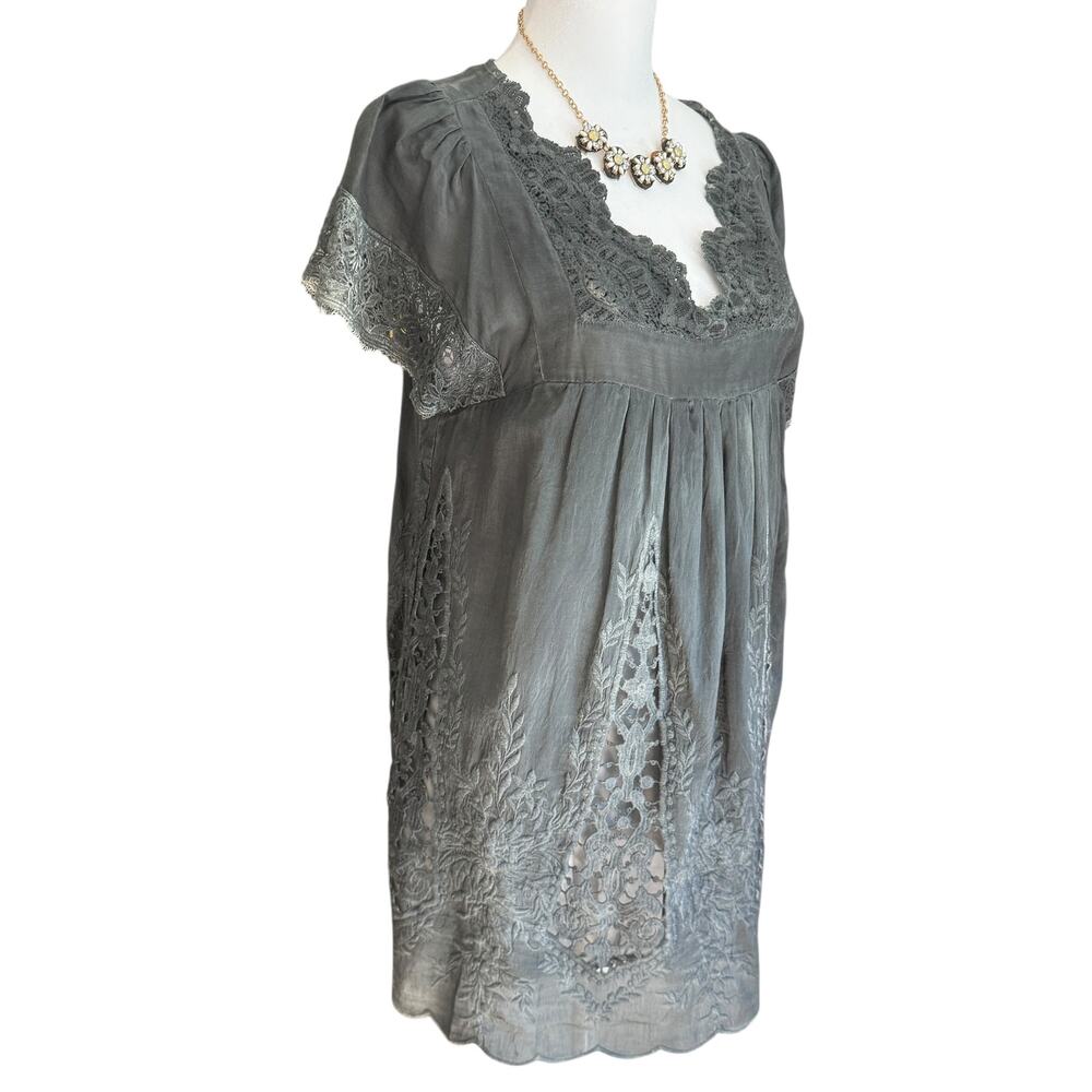 Sundance Babydoll Top Silk Blend Lace Embroidery XS Y2K Style Romantic Fairy - Picture 2 of 14